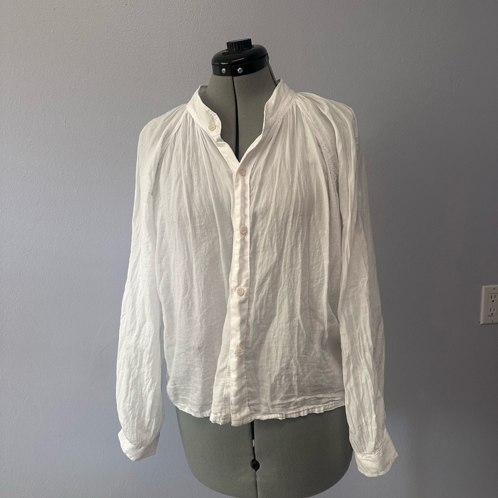 MOTHER the sunburst White Button-Up Blouse top shirt